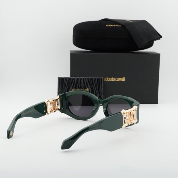 Roberto Cavalli SRC064 0D80 Oval Sunglasses - Green/Grey main image 8